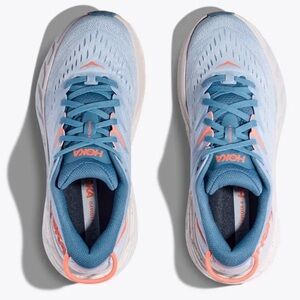 Hoka Women's Gaviota 4 Running Shoes - Light Blue with Coral Accents
